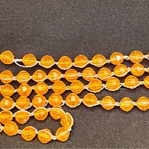 Faceted Orange Beaded Necklace with Silver Chain School Color Tennessee Fan Gift - Picture 4 of 6